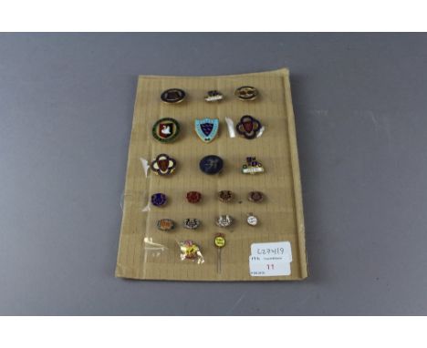 Vintage enamel bowling club badges