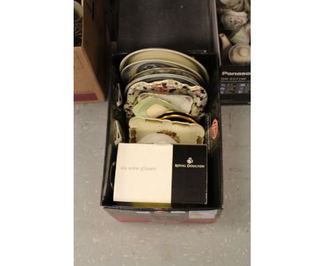 Box of plates ware glasses