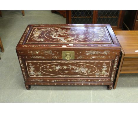 Chinese bedding box with mother of pearl inlay