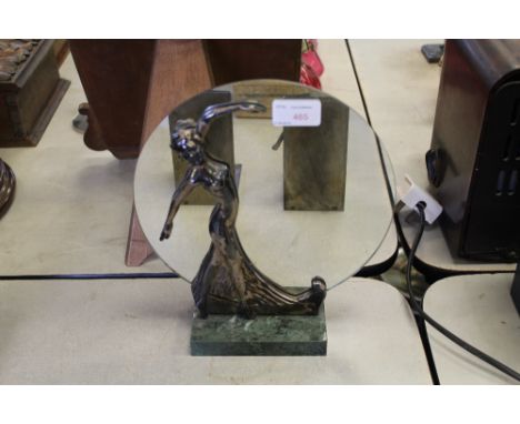 Mirror of Art Deco design, with cast metal surround of Art Deco style