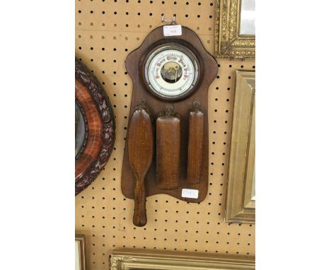 Oak Barometer/ brush bracket
