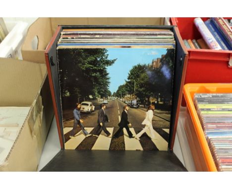 A case of LP's including Beatles, Jimi Hendrix, Rolling Stones etc