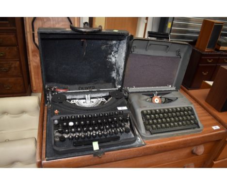 Two vintage typewriter, Oilver and Empire Aristocrat