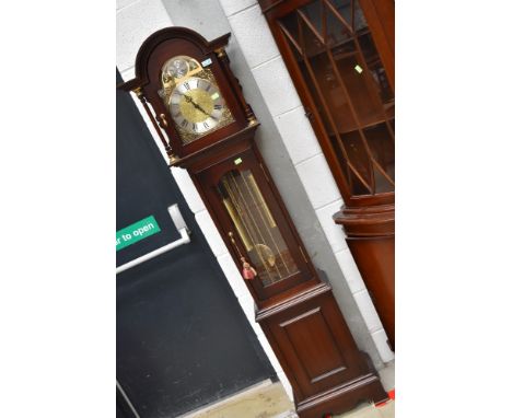 A reproduction mahogany cased long case clock, height approx. 180cm