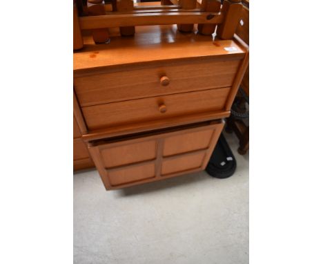A Nathan bedside or similar cabinet, having two drawers over cupboard base, width approx. 51cm