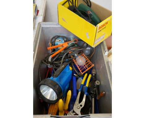 Large box of unsorted tools 