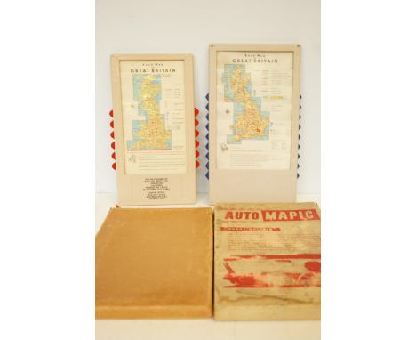 2x Vintage roller maps boxed 