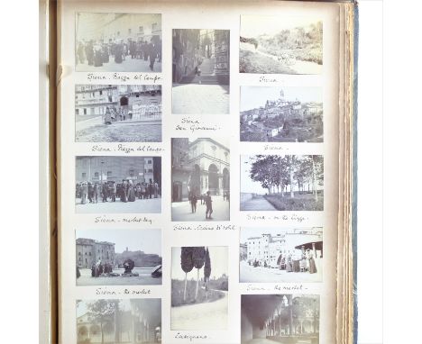 Late 19th Century Half-Calf Gilt Folio Topographical Touring Silver Print Snapshot Album,  including lakes of Northern Italy,