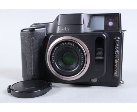 A Fuji GA645 Professional Camera, 6 x 4.5, serial no 6080694, powers up, LED display functions, auto focus functions, shutter