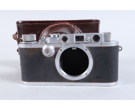 A Leica III Camera Body, serial no 190472, 1936, shutter working, body G, some fading to leatherette, brassing to strap lugs,