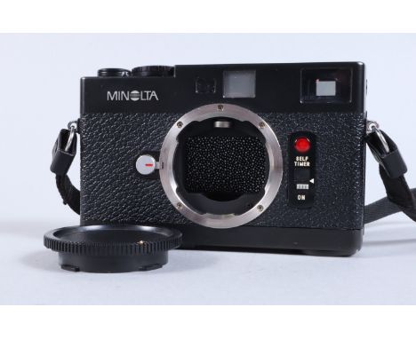 A Minolta CLE Camera Body, serial no 1001766, shutter working, meter responsive, self timer working, viewfinder clear, body G