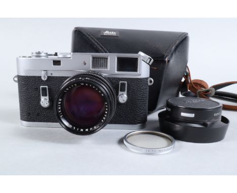 A Leitz Wetzlar Leica M4 Camera, chrome, serial no 1233219, 1969, shutter sticking/sluggish below 8th of second, self timer w