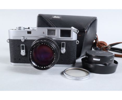 A Leitz Wetzlar Leica M4 Camera, chrome, serial no 1233219, 1969, shutter sticking/sluggish below 8th of second, self timer w