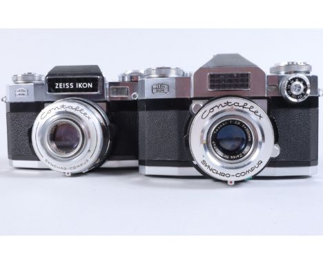 Zeiss Ikon Contaflex Super and Super B SLR Cameras, a Super camera, serial no Y 77930, body VG, Synchro-Compur shutter workin