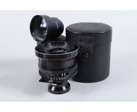 A Koni Omega 60mm f/5.6 Hexanon Lens, serial no 3803271, barrel G-VG, elements G-VG, with Konica finder, barrel G-VG, element