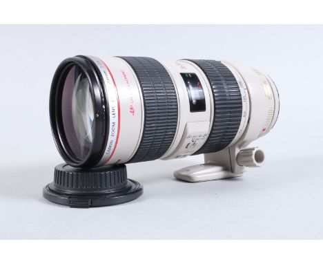 Canon EF 70-200mm F2.8 L IS USM Lens, serial no 352913, not camera tested, barrel G,some scratches to filter ring, tripod mou