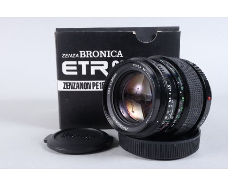 A Zenza Bronica ERTsi 150mm f/3.5 Zenzanon PE Lens, serial no 15804291, barrel G, some slight marks, elements VG, with caps, 