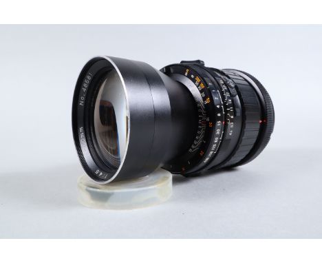 A Mamiya Sekor 250mm f/4.5 Lens, RB67, RZ67 mount, serial no 48581, barrel G-VG, elements G, light fungus spots to rear eleme