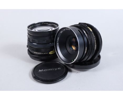 Two Mamiya Sekor C Lenses, RB67, RZ67 mount, serial no 49294, barrel G, light wear, elements G-VG, light dust, with 77mm UV f