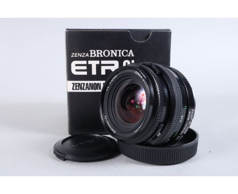 A Zenza Bronica ETRsi 40mm f/4 Zenzanon PE Lens, automatic diaphragm, serial no 4502352, shutter working, barrel G, slight ma