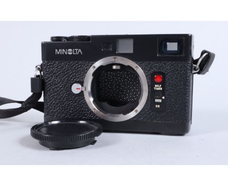 A Minolta CLE Camera Body, serial no 1023272, shutter working, meter responsive, self timer working, viewfinder clear, body G