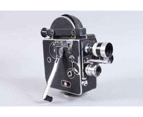 A Bolex H8 Cine Camera, serial no 135048, body G, some light wear, motor runs, with 1½in f/1.4 Sun Opt lens, serial no 103991