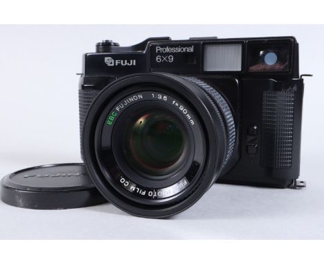 A Fuji Professional 6x9 GW690 II Camera, serial no, 6050183, shutter needs film to fire, tested with film door open, shutter 