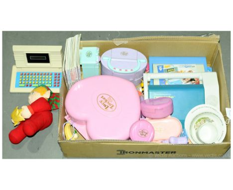 Polly Pocket, 3x Childrens Computers, Story Books a mixed group to include. 14x Polly Pocket sets plus a qty of loose figures