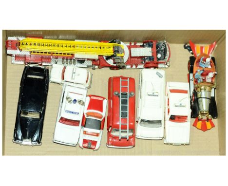 Corgi &amp; Dinky group of unboxed mainly Emergency vehicles. To include Corgi Whizzwheels Range Rover "Police", Dinky Ford T