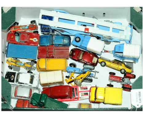 Corgi, Dinky, Matchbox cars &amp; commercial vehicles unboxed. To include Corgi 109 Land Rover - Red, Rice Pony trailer, Corg