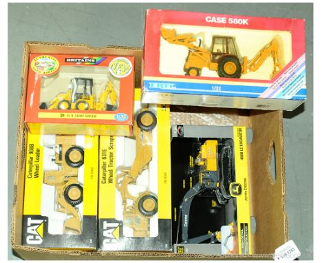 ERTL &amp; Britains a boxed Construction related group to include 09453 JCB 1CX Skid Steer, 4670 Case 580K Tractor Loader/Bac