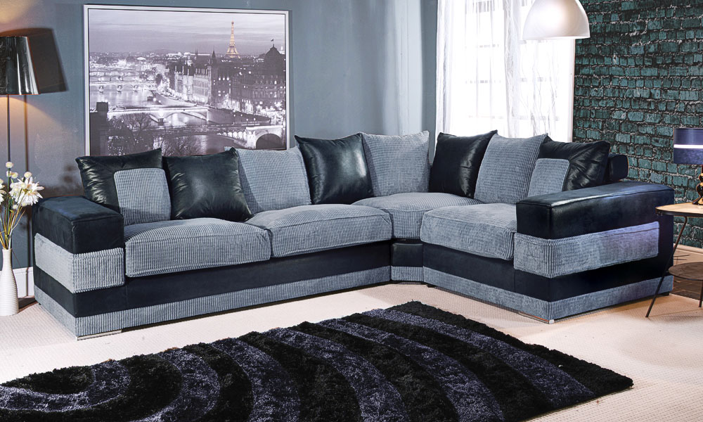 Kudos Medium Corner Sofa Left Hand Black Grey Lot 8 Kudos Medium Corner Sofa Left Hand Black Grey