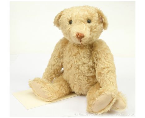 Steiff Old Gold teddy bear, white tag 038297, 2004, pale golden wavy mohair, shoe button eyes, certificate- creased (neat ink