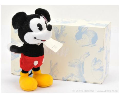 Steiff Mickey Mouse, white tag 354939, LE 2000, 2014, includes swing label (corners slightly curled), certificate, odour due 