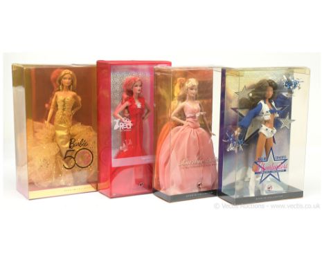Mattel Barbie Dolls, including Barbie Collector and Pink Label: (1) Barbie 50th Anniversary Glamour Doll, #N4981; (2) Dallas 