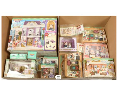 Epoch Sylvanian Families Japanese boxed assorted playsets, figures, etc x seventeen: Elegant Town Manor Gift Set #18-GT, unus