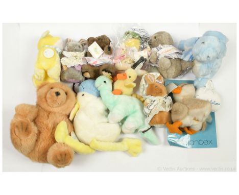 Collection of Eden Toys plush toys, including 5 from the Beatrix Potter collection. Mr Jeremy Fisher 12"; Hunca Munca 9"; Lad