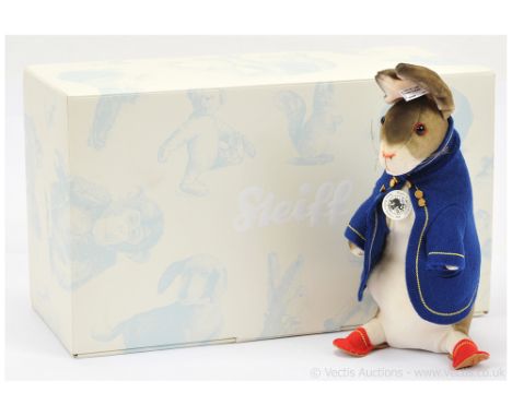 Steiff Peter Rabbit (Beatrix Potter) 1904 replica, white tag 402142, LE 1500, 2010, airbrushed velveteen, chest tag and certi