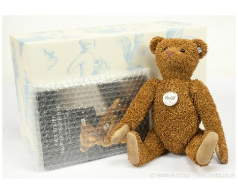 Steiff Club Edition Paper teddy bear replica 1919, 2010, white tag 421099, LE 3000, brown, complete with book, certificate, E