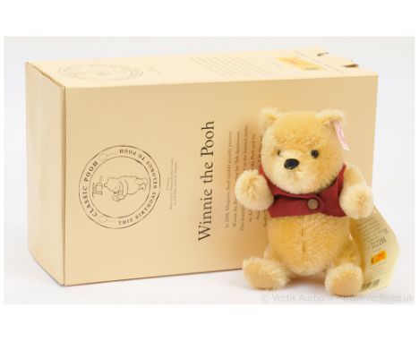 Steiff Classic Pooh 70th Anniversary Winnie The Pooh, white tag 680090, limited to year of production 2001, blonde mohair ted