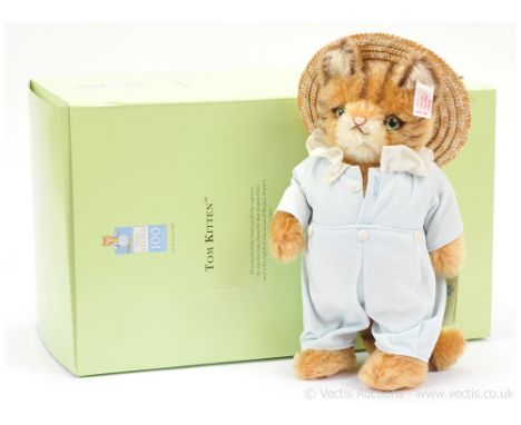 Steiff Beatrix Potter Tom Kitten, 100th Year Anniversary Edition 2005, white tag 662126, LE1500, with swing label certificate