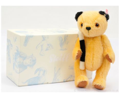 Steiff Sooty (Harry Corbett's Sooty Show), white tag 663932, LE 2000, 2011, apricot and black mohair teddy bear, includes cer