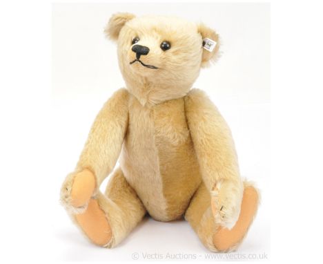 Steiff replica 1907 Teddy Bear, white tag 400506, limited edition of 1907, beige mohair, with ink colouration to surface to r