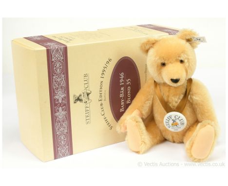 Steiff Club Edition Baby Bear 1946 blonde mohair Replica, 1995/1996, LE, white tag 420054, Near Mint to Mint, complete with c