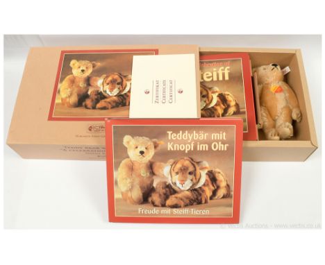 Steiff limited edition (3000) teddy bear blonde 22 plus "A Celebration of Steiff" hardback book (English language), 1997, whi