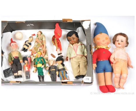 Collection of vintage dolls, includes: (1) Armand Marseille bisque doll, German, c1925, impressed 990 A 2 1/2 M, weighted blu