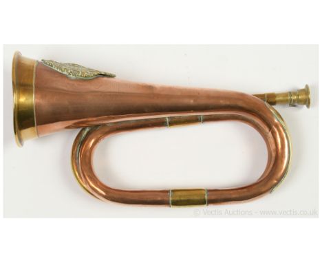 Argyll and Sutherland Highlanders Bugle, comprising Bugle in copper with brass mouth piece, Argyll and Sutherland badge to ho