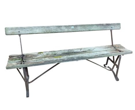 Vintage two way tram seat, 168cm.