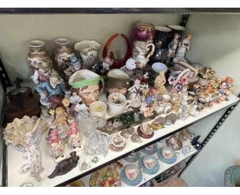 Collection of toby jugs, Goebel, Oriental wares, vanity set, Capo di Monte, etc.