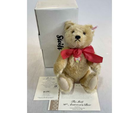 The Steiff 50th Anniversary Bear with box and COA.